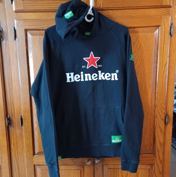 Heineken Men's XL  Official Merchandise Star Black/Red Hoodie Hooded Sweatshirt - Picture 7 of 11
